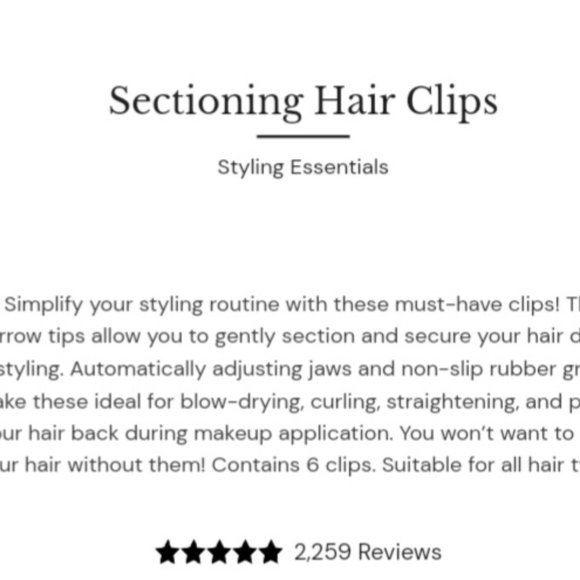 'L'ANGE' EASY-GRIP SECTIONING HAIR CLIPS SET OF 6 - Picture 7 of 12